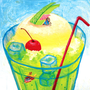 2015.モモンちゃん、メロンソーダのビーチでバカンスを！